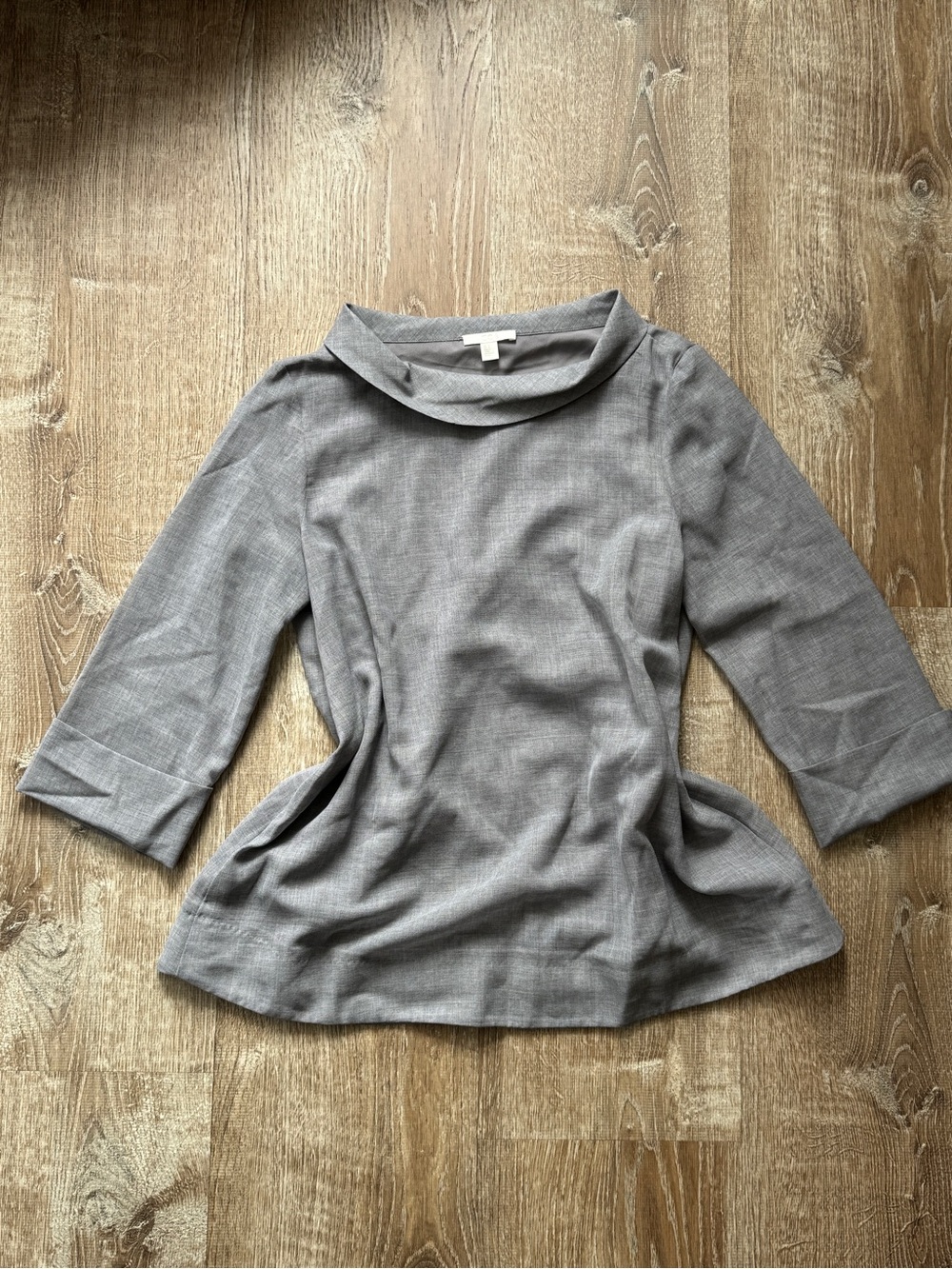 COS Gray Wide Boatneck Top